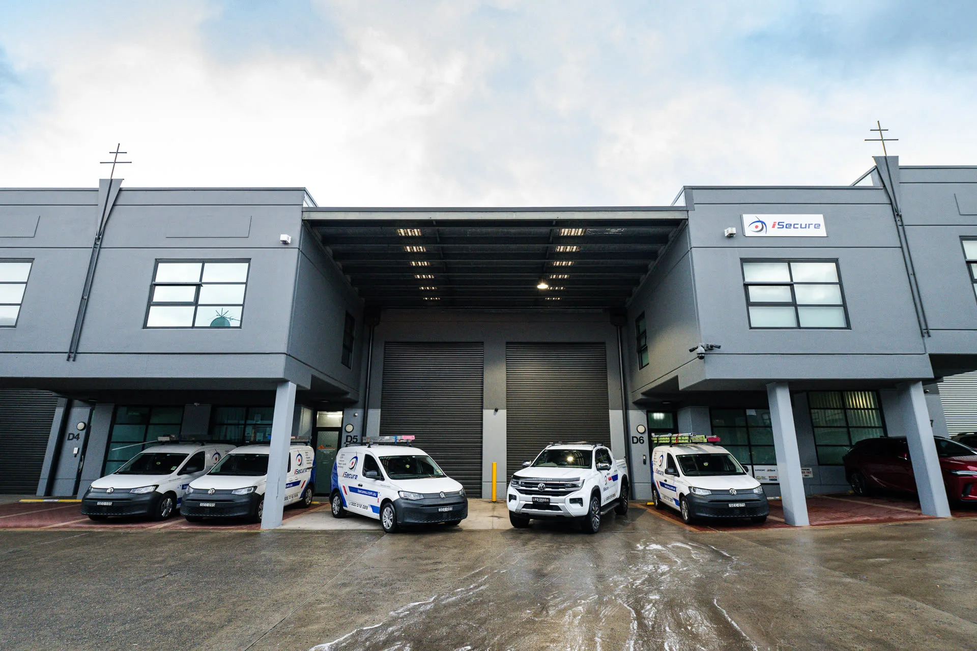 The iSecure fleet lined up at the Kingsgrove warehouse