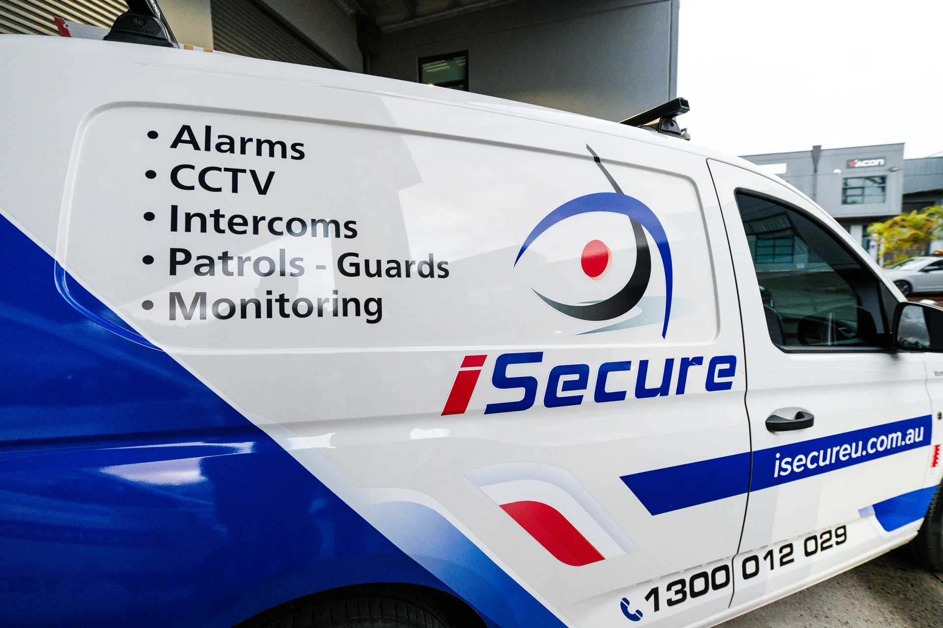 The iSecure van with the full list of services on the side