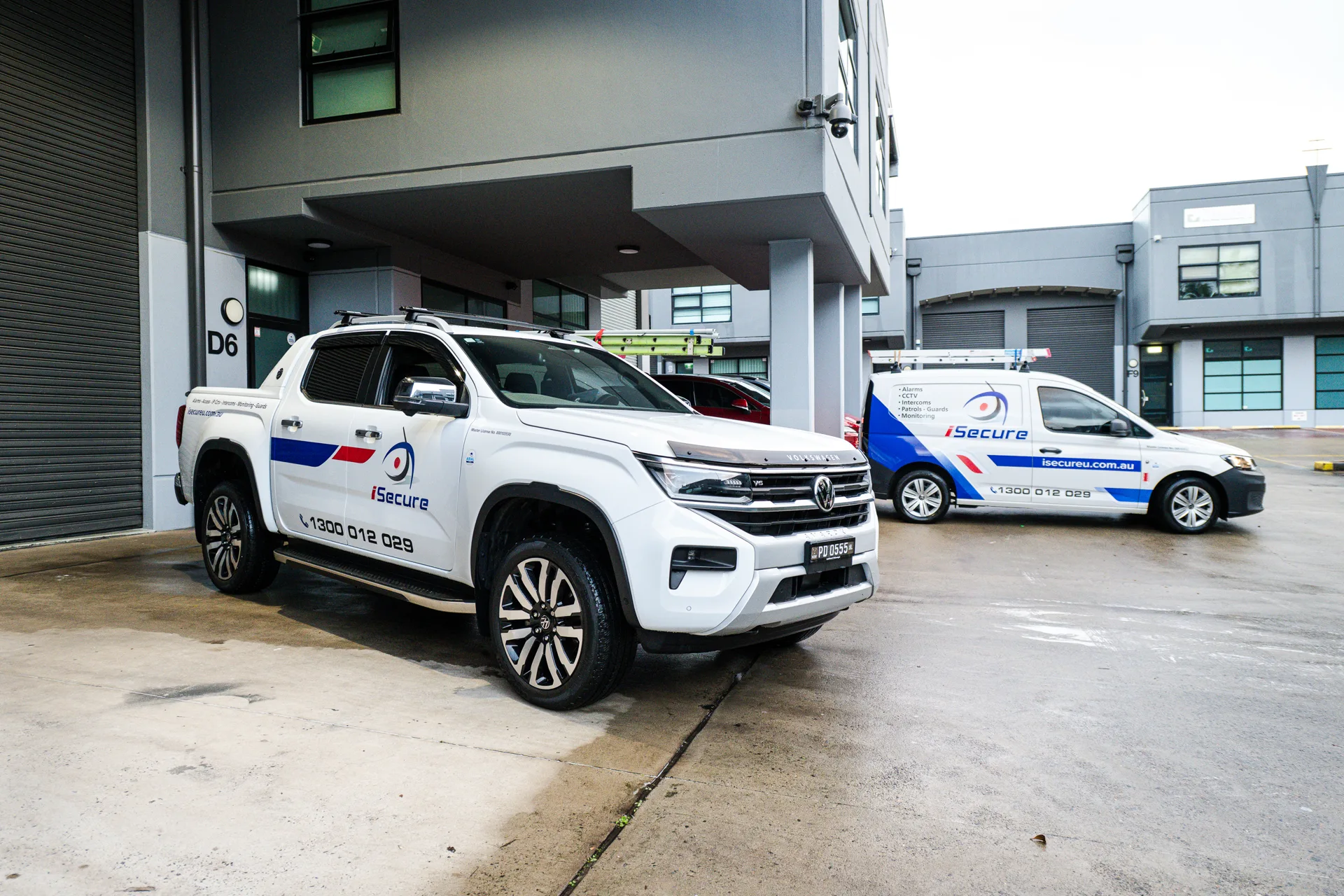 iSecure vehicles outside the Kingsgrove office