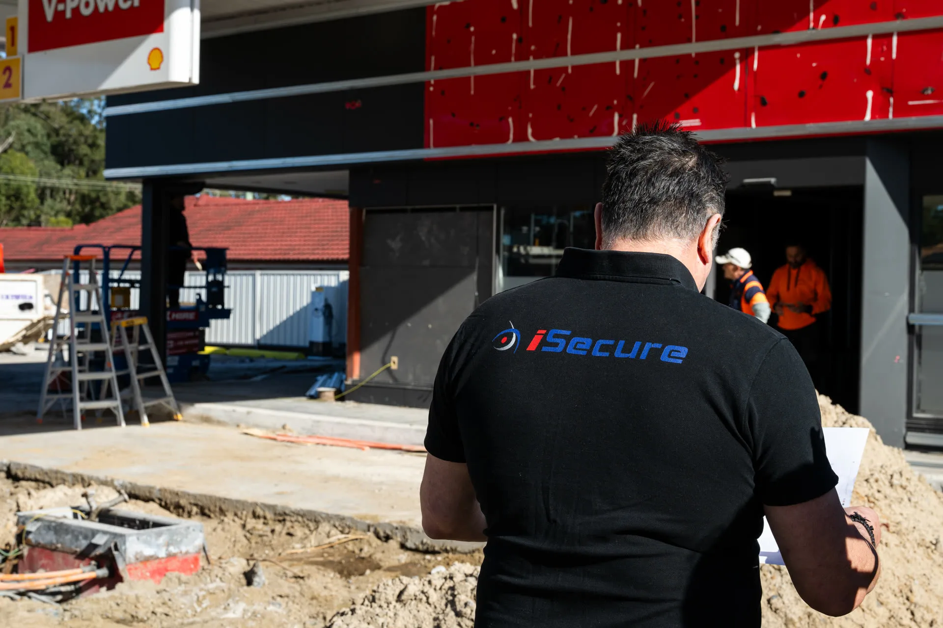 iSecure on site at a service station fit-out
